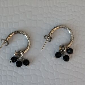 925 Silpada Onyx Hammerd Sterling Earrings
